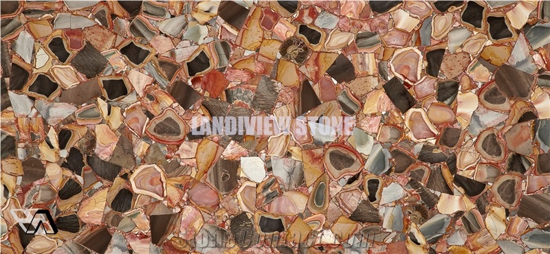 Desert Jasper Semi Precious Stone Tiles Slabs Wall