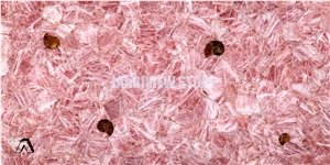 Pink Quartzite Semiprecious Tiles Slabs Wall