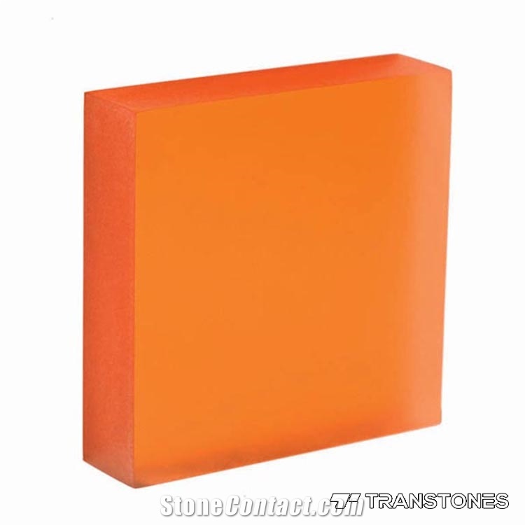 8mm Orange Acrylic Stone for Counter Top