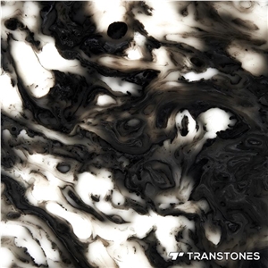 Artificial Black Onyx Stone Translucent Resin Slab