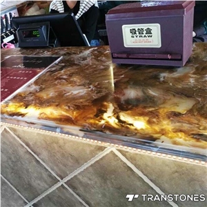 Backlit Alabaster Onyx Stone Table Top