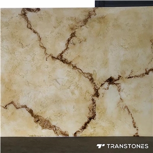 Customized Size Polished Artificial Golden Alabaster Sheet