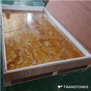 Faux Yellow Onyx Big Slabs Stone Decorative Material