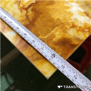 Faux Yellow Onyx Big Slabs Stone Decorative Material