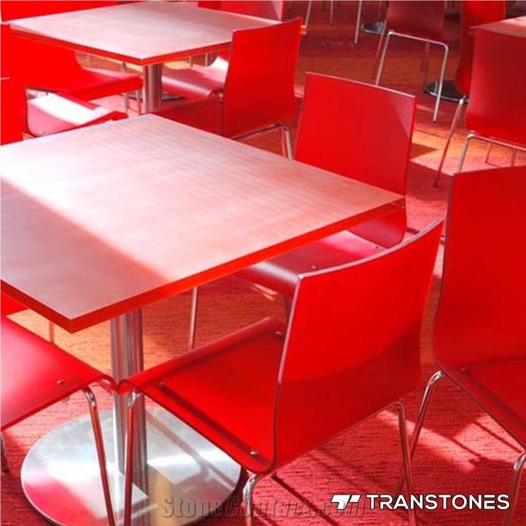 Red Anti-Scratch Iridescent Mica Acrylic Table Top