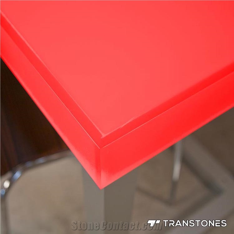 Red Anti-Scratch Iridescent Mica Acrylic Table Top