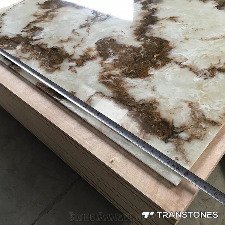 Transparent Faux Onyx Slab for Commercial Bar Counter Top
