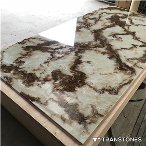 Transparent Faux Onyx Slab for Commercial Bar Counter Top