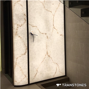 White Vein Backlit Resin Panel Interior Walling