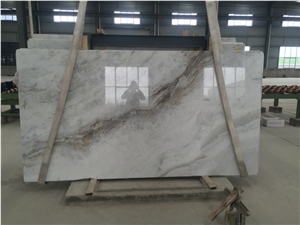 Castro White Marble Slab Bookmatched Vein Cut Panel,Hotel Floor Covering