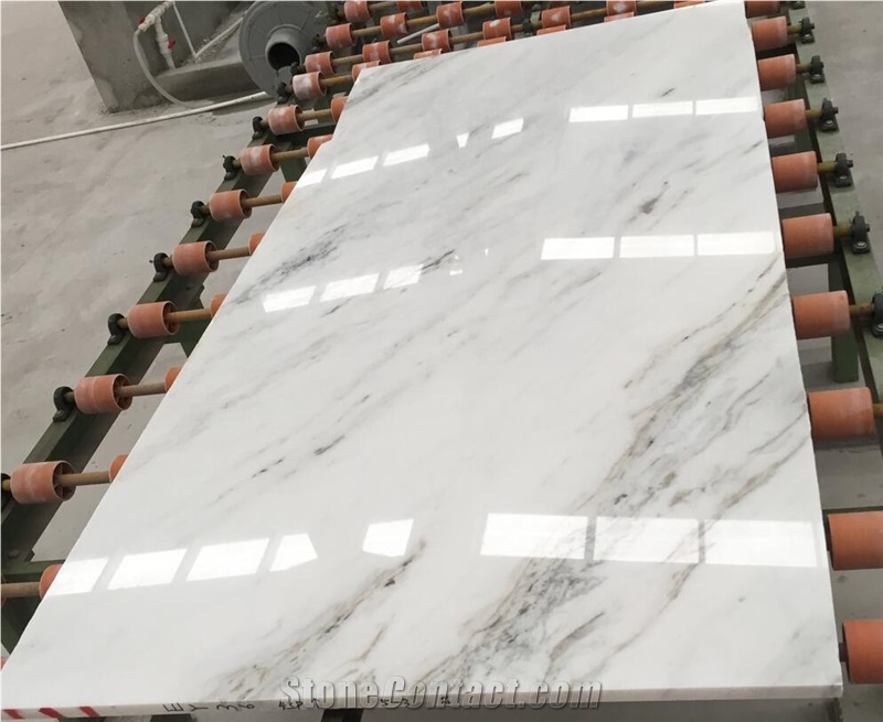 Castro White Marble Slab Machine Cut Tiles