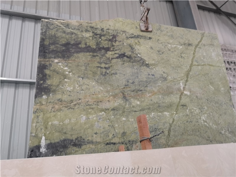 China Polished Ming Green Marble Tiles Slabs