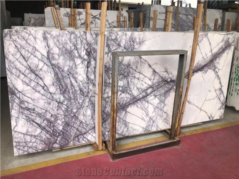 Milas Lilac Prefabricated White Marble Slab