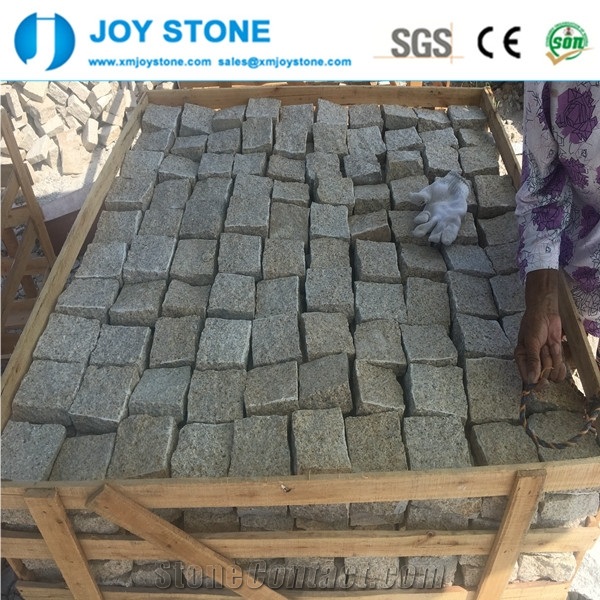 Chinese Cheap Yellow Granite Outdoor Cube Pavers