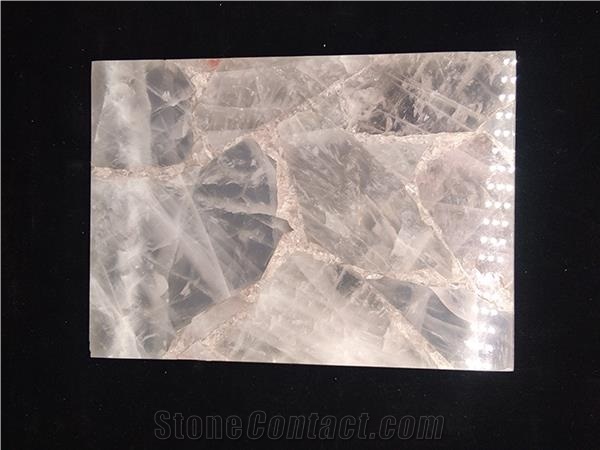 Crystal Semi Precious Stone Composite Glass Panels