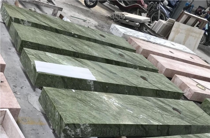 Dandong Green Marble Vanity Tops Prefab