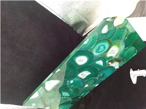 Green Semi-Precious Stone Composite Glass Panels