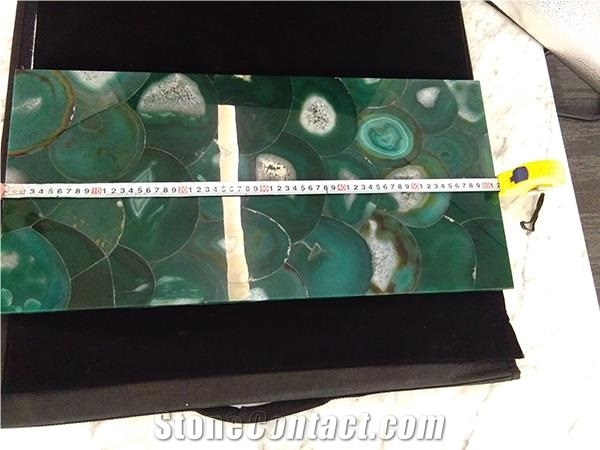 Green Semi-Precious Stone Composite Glass Panels