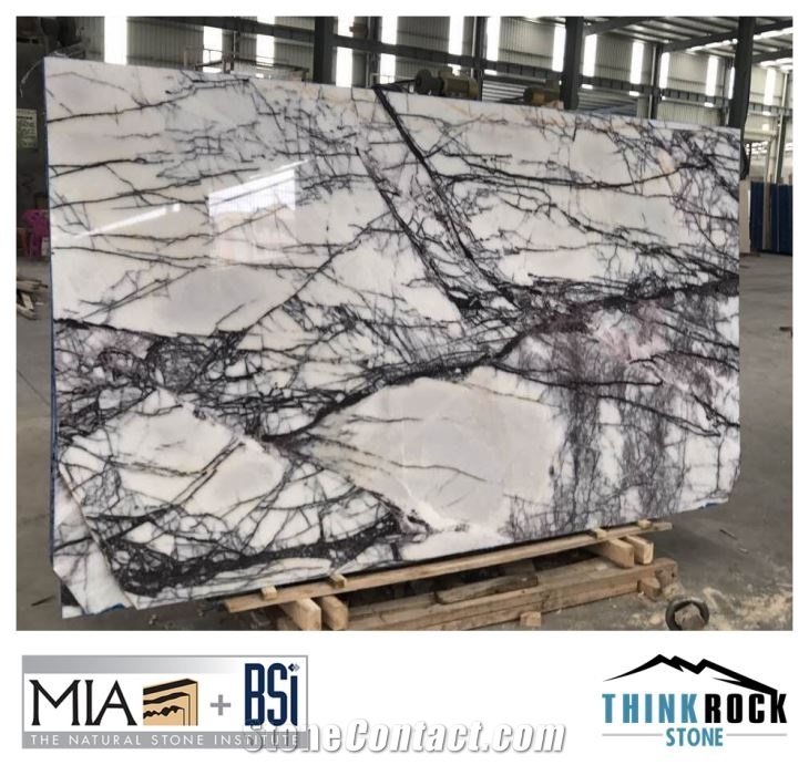 Indian Lilac White Marble Polished Slabs Tiles