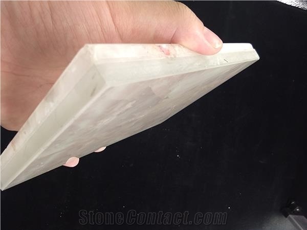 Natural White Crystal Stone Composite Glass Panels