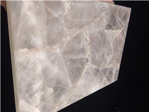 Natural White Crystal Stone Composite Glass Panels