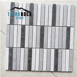 Teakwood Grey Siciley Gray Marble Mosaics Wall