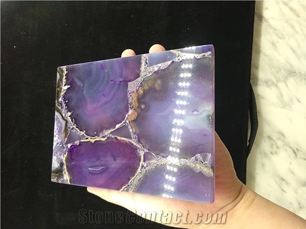 Violet Semi Precious Stone Composite Glass Panels