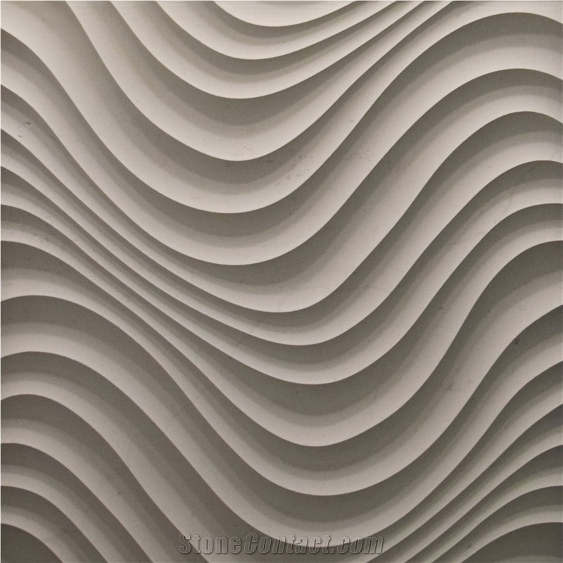 Curl 3d Carved Marble Wall Panel