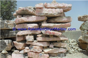Afghan Pink Onyx Blocks, Natural Stone Blocks