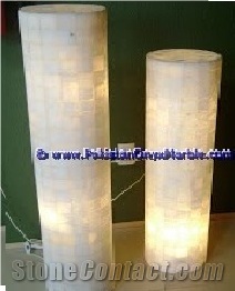Backlit Onyx Columns Pillars Pedestals