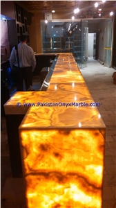 Backlit Onyx Commercial Counter Tops Bar Tops, Receiption Counters
