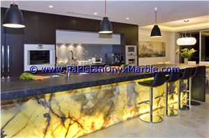 Backlit Onyx Tables Tops Dining & Coffee Tables