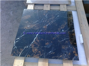 Marble Tiles Black and Gold Michaelangelo Marble