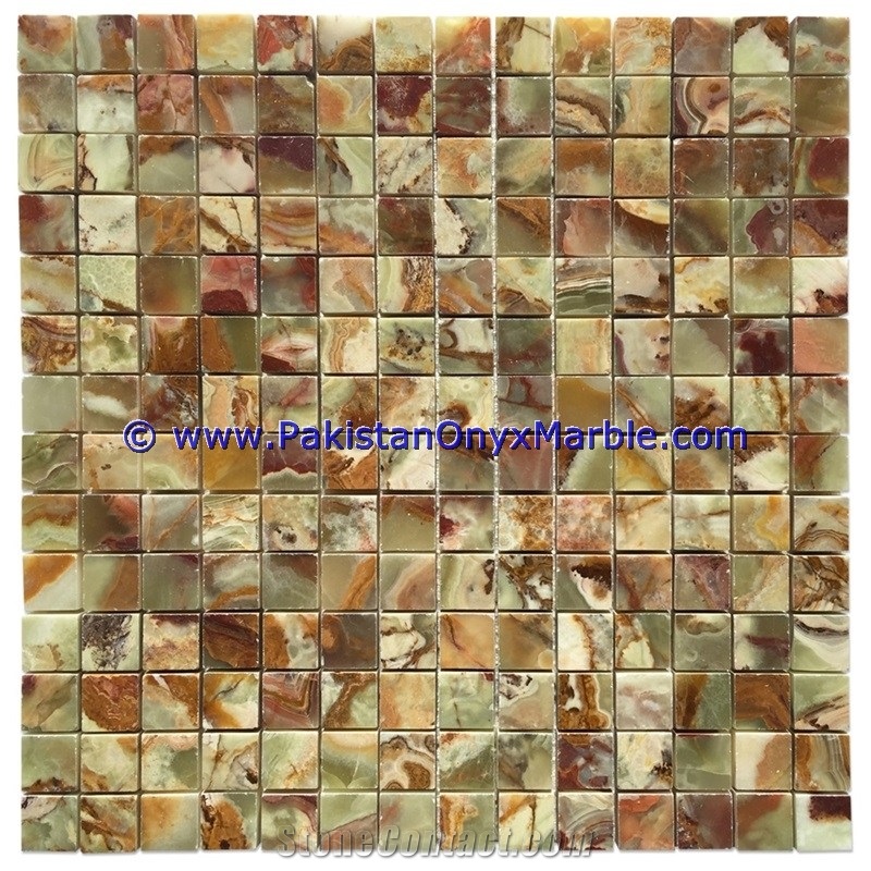 Multi Green Onyx Mosaic Tiles Collection