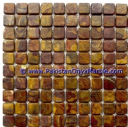 Multi Red Onyx Mosaic Tiles Collection