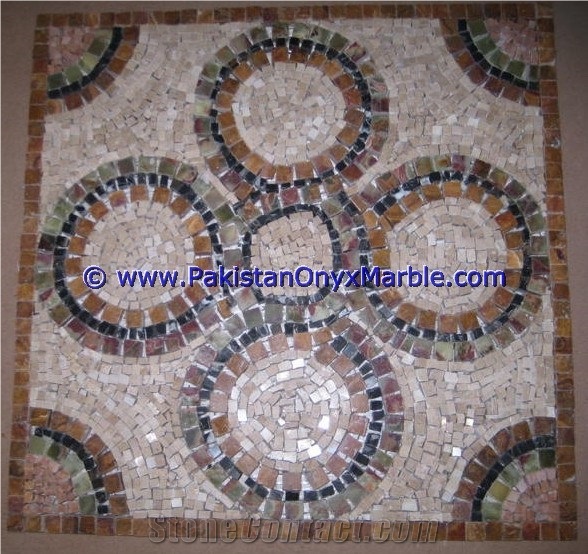 Onyx Mosaic Medallions Motif Onyx Mosaic Tiles