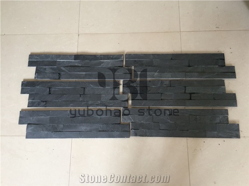 Black Cultured Stone P018, Veneer, Ledger Panel