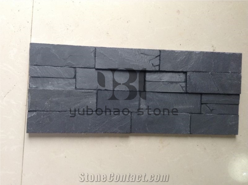 China P018 Black Slate Culture Stone, Walling Tile