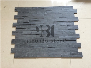 China P018 Black Slate Stacked Veneer,Ledger Panel