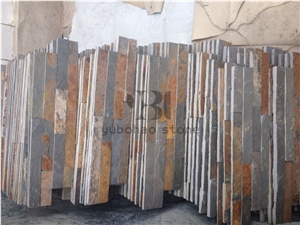 China Rust Slate Stacked Stone Veneer Feature Wall
