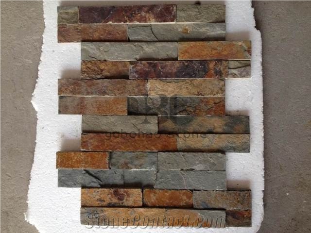Natural Multicolor Rusty Slate Thin Stone Veneer