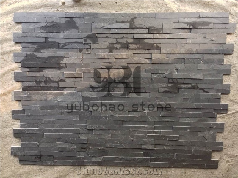 P018 Black Cultured Stone, Slate Ledger/Wall Decor
