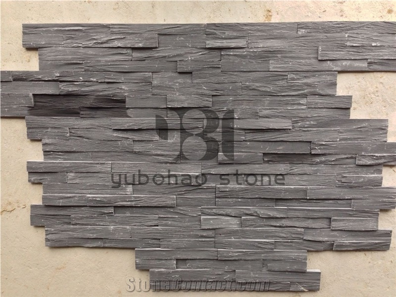 P018 Black Wall Cladding Slate, Artificial Stone