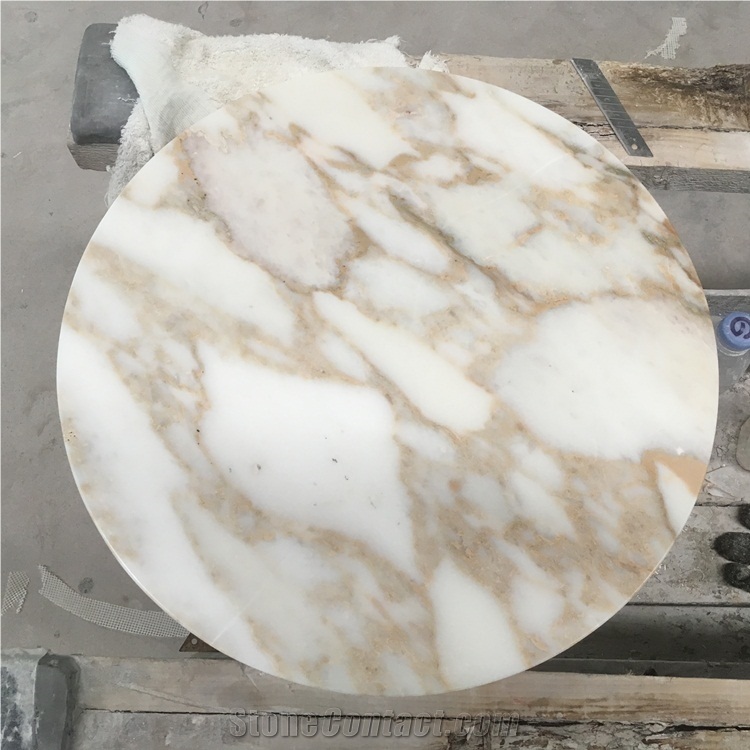 Calacatta Oro Extra Vagli Marble Round Commercial Top