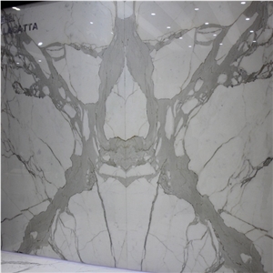 Calacatta White Marble Slabs Bookmatched for Wall