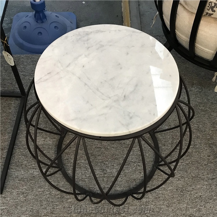 Carrara White Marble Restaurant Table Tops