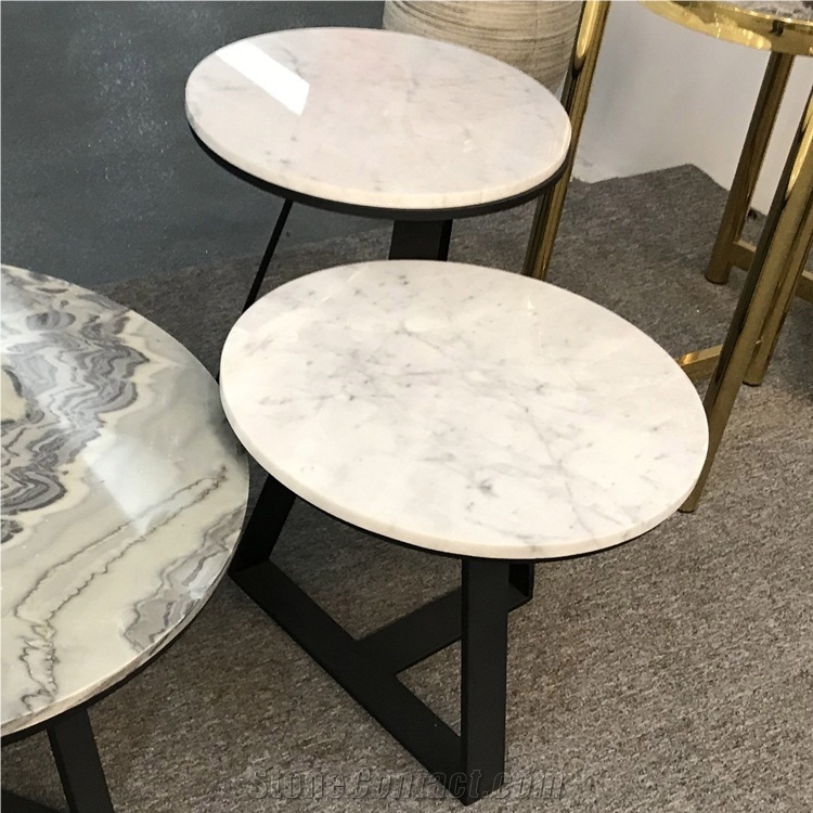 Carrara White Marble Restaurant Table Tops