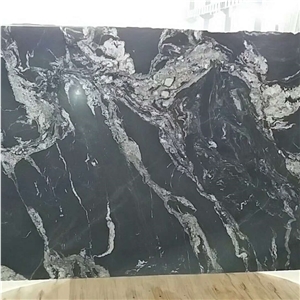 China River Black Granite Slab