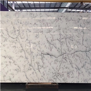 Crystal Snow White with Black Veins Marble Slabs
