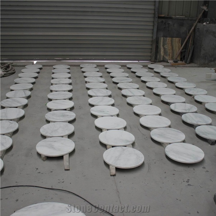 Oriental White Marble Hotel Round Table Top